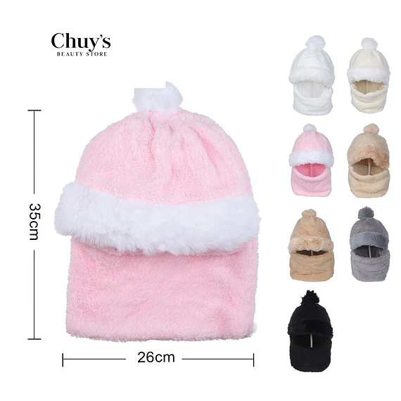 Gorro de Peluche con Pompon