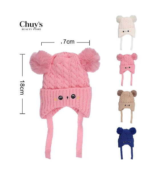 Gorro De Lana Con Pompones