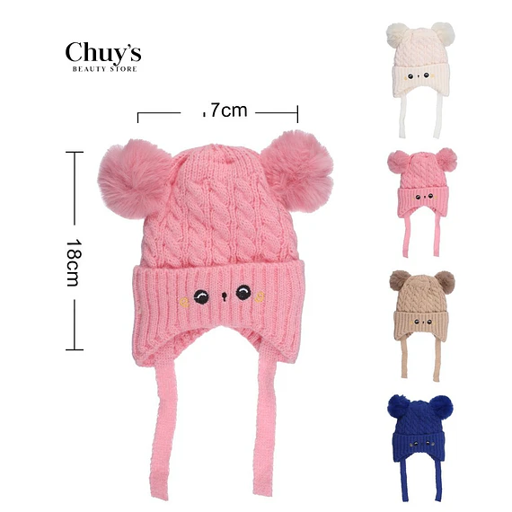 Gorro De Lana Con Pompones