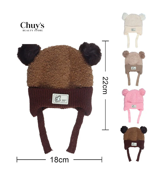 Gorro De Peluche Con Orejas