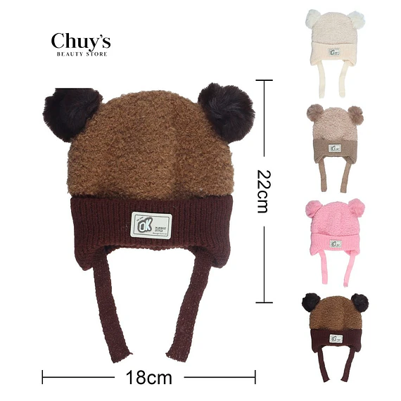 Gorro De Peluche Con Orejas