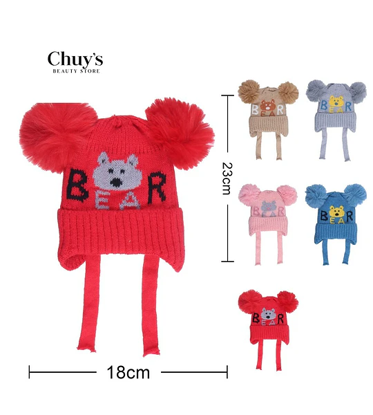 Gorro de Lana con Orejas de Oso