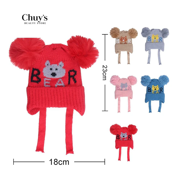 Gorro de Lana con Orejas de Oso
