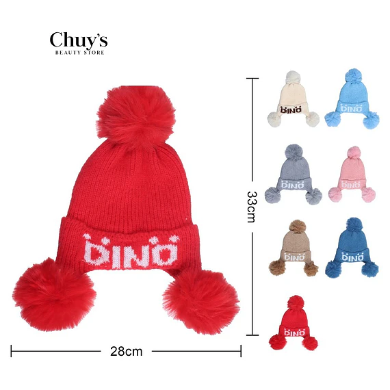 Gorro De Lana Con Pompones