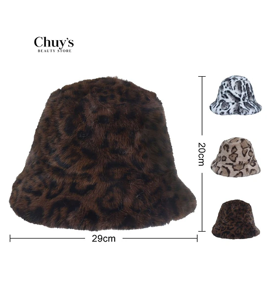 Sombrero De Piel Sintética Animal Print