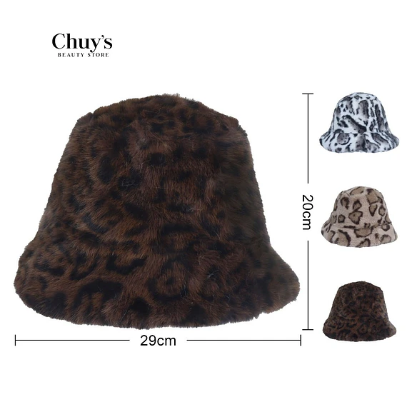 Sombrero De Piel Sintética Animal Print