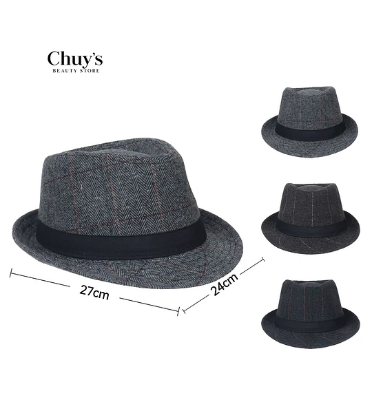 Sombrero Fedora Gris