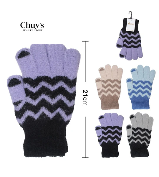 Guantes de Lana con Diseño Chevron