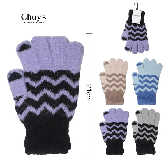Guantes de Lana con Diseño Chevron