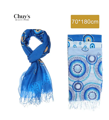 Bufanda Azul Estampada - Chuys Beautys | Chuy's Beautys Store