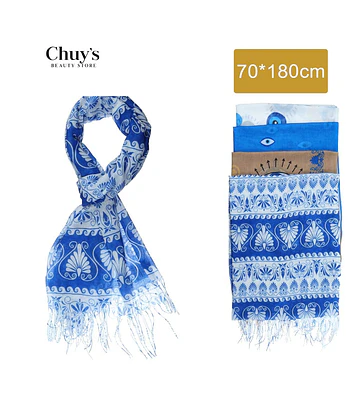 Bufanda Estampada Azul - Chuys Beautys | Chuy's Beautys Store