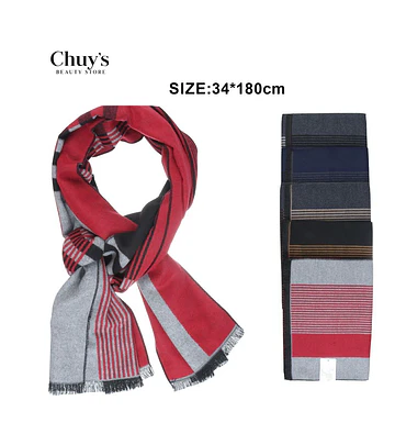 Bufanda De Lana Gris Y Rojo - Chuys Beautys | Chuy's Beautys Store