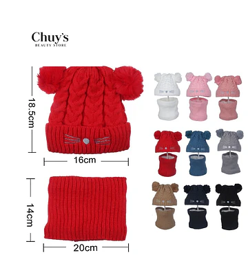 Gorro De Lana Con Pompones - Chuys Beautys | Chuy's Beautys Store