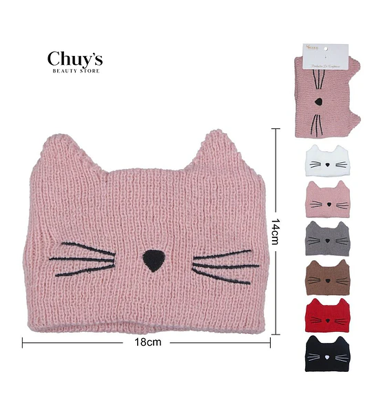 Gorro Tejido con Orejas de Gato