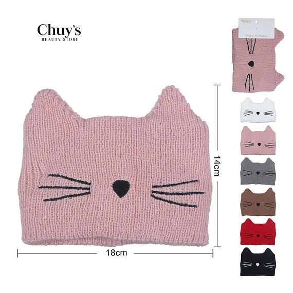 Gorro Tejido con Orejas de Gato
