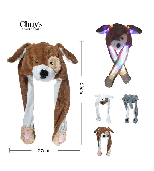 Gorro de Peluche con Luz de Perro