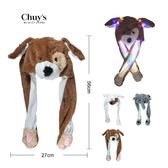 Gorro de Peluche con Luz de Perro