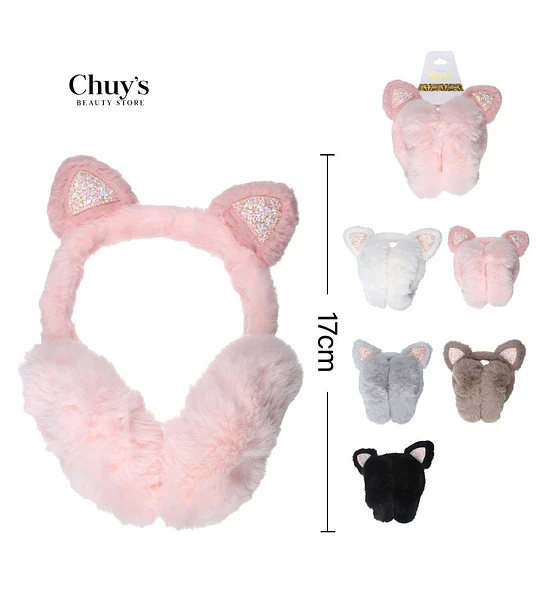 Diadema Peluda con Orejas de Gato