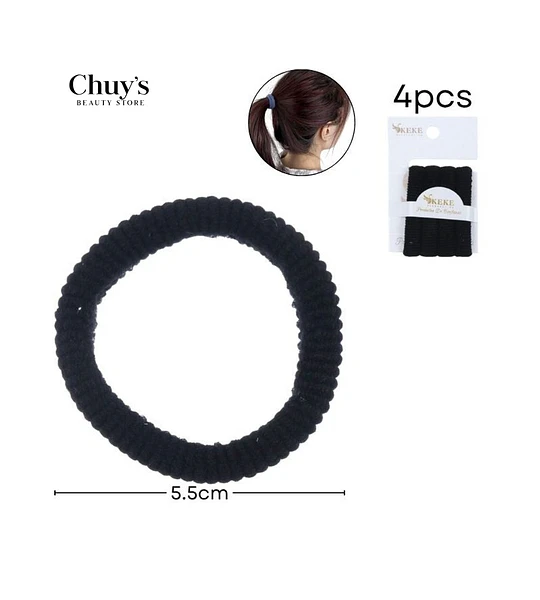 Gomitas Para Cabello Negras 4 Pcs