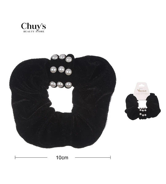 Scrunchie De Terciopelo Con Perlas