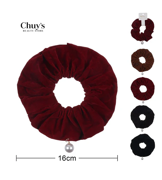 Scrunchie De Terciopelo Con Perla