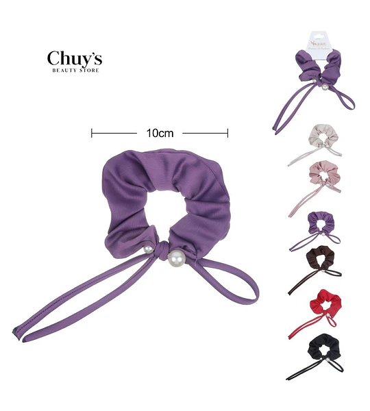 Scrunchie De Satén Con Perlas