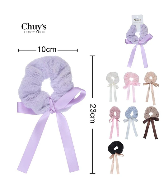 Scrunchie De Tela Suave Con Lazo