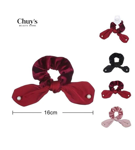 Scrunchie De Satén Con Perlas