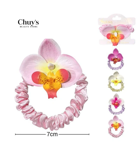 Scrunchie Con Flor De Orquídea