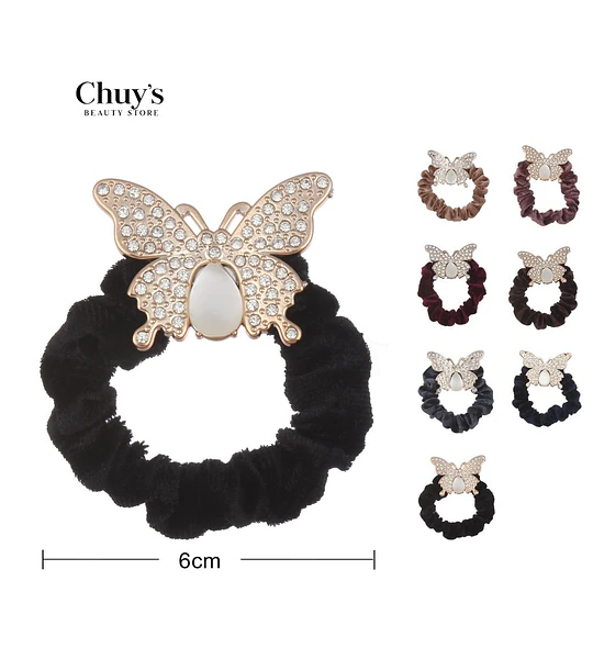 Scrunchie Con Mariposa Strass