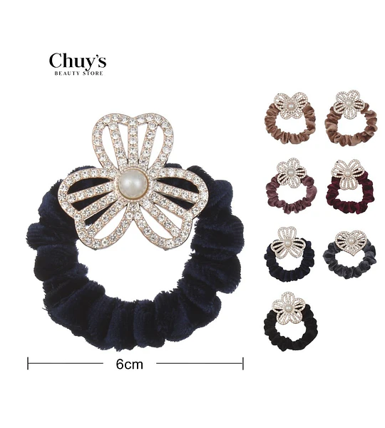 Scrunchie Con Flor De Brillantes