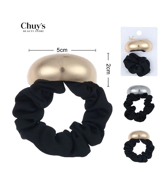 Scrunchie Con Accesorio Metálico