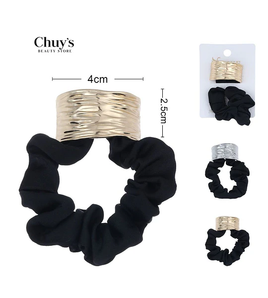 Scrunchie De Tela Con Aro Metálico
