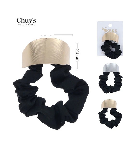 Scrunchie Con Accesorio Metálico