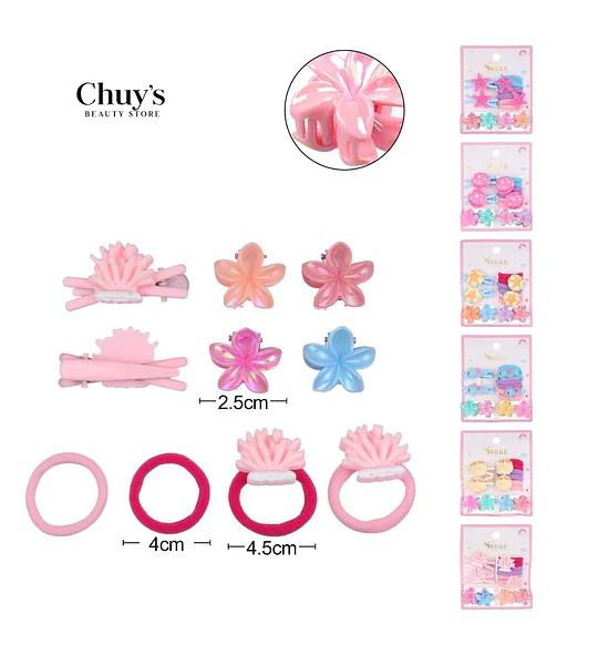 Set de Accesorios para Cabello con Flores