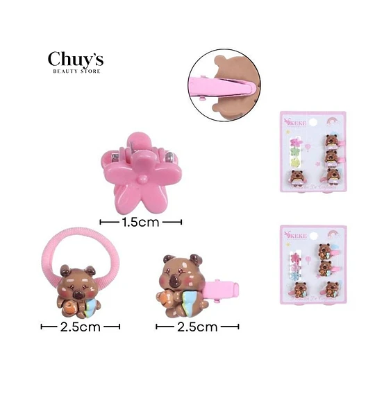 Set de Accesorios para Cabello con Ositos