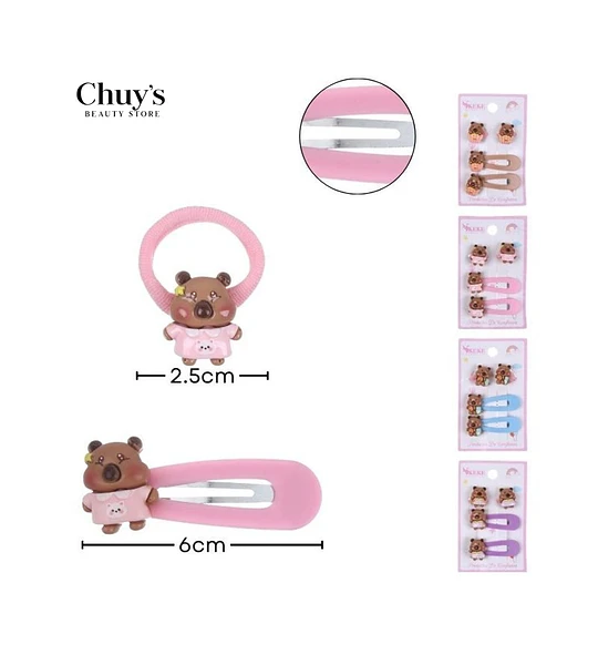 Set De Accesorios Para Cabello Con Osito