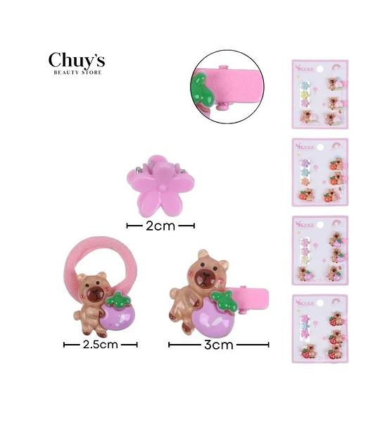 Set de Accesorios para Cabello con Osito