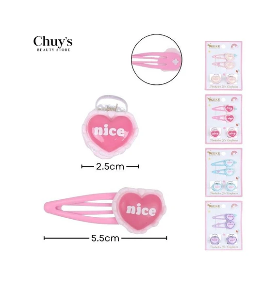 Pinza Para Cabello Corazón Nice