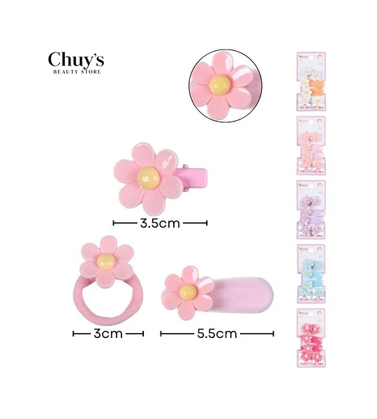 Juego de Accesorios para Cabello con Flores