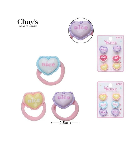 Colección de Gomas para el Cabello Corazón