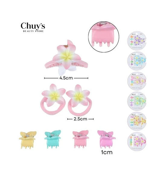 Set de Pinzas para Cabello con Flor