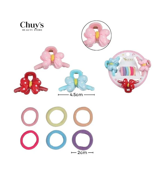 Set de Accesorios para Cabello con Mariposas