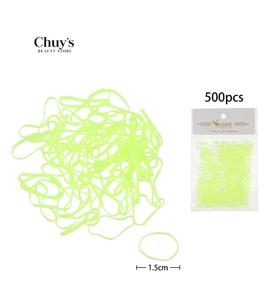 Gomas Para Cabello Neon 500 Pcs