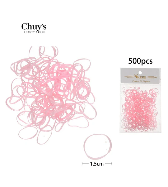 Gomitas Para Cabello Rosa 500 Pcs