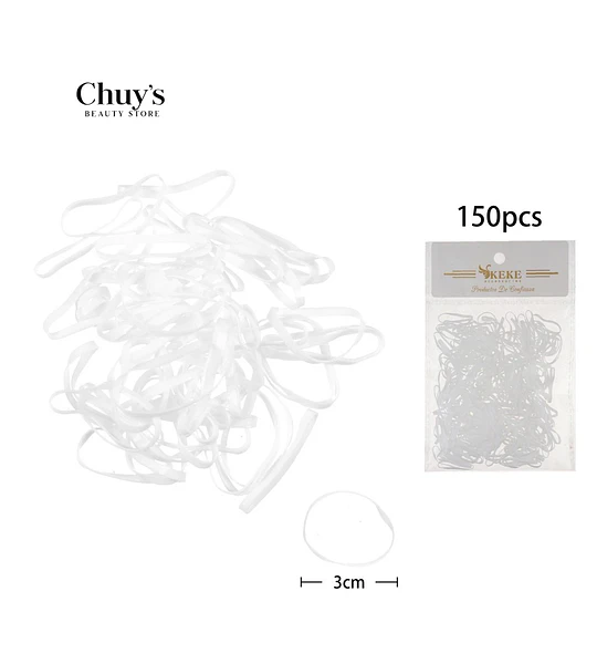 Gomas Para Cabello Transparentes 150 Pcs