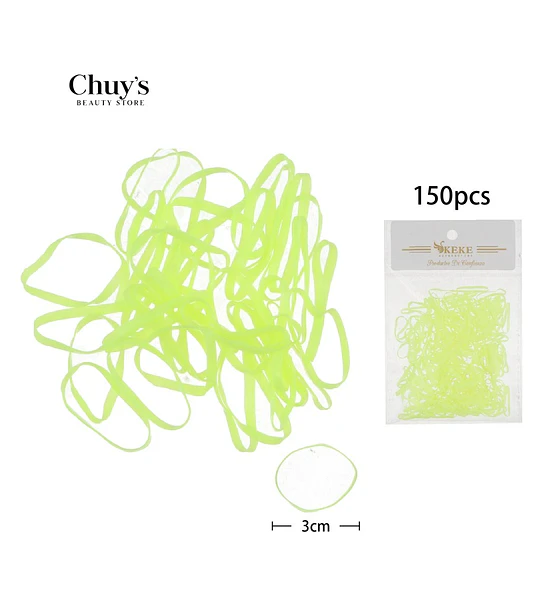 Gomas Para Cabello Neón 150 Piezas