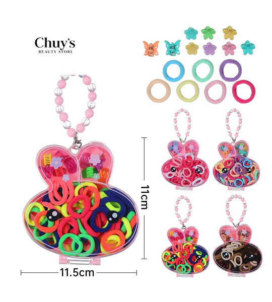 Set de Gomas de Cabello con Estuche
