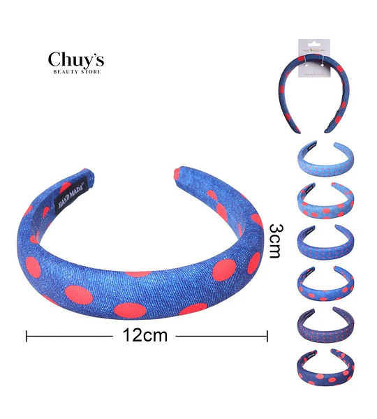 Diadema de Tela con Lunares Rojos