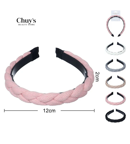 Diadema Trenzada Rosa